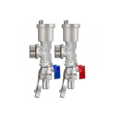 Торцевой набор для коллекторной группы(Тройник+автовоздухоотводчик+сливной кран)（пара) 1"(1/25)