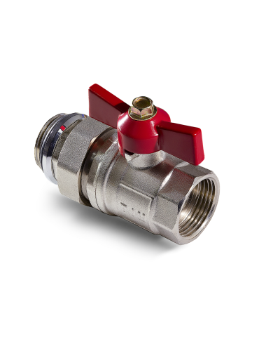 Кран шаровой с полусгоном  1 (красный+синий) , пара(1/20), TIM