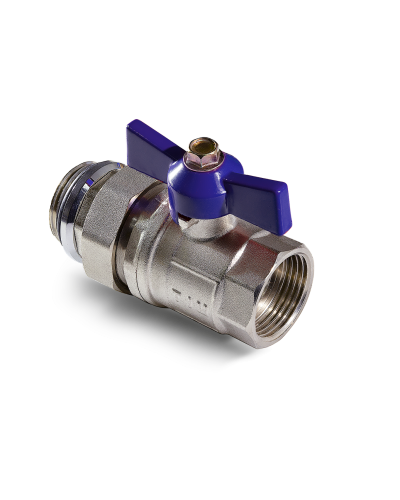 Кран шаровой с полусгоном  1 (красный+синий) , пара(1/20), TIM
