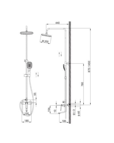 V333562 Душевая система (4/1шт), VIEIR