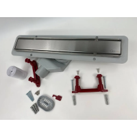 Водоотводящий желоб с двухсторонней решеткой горизонтальный сток Evolux Plus 400*70(1/4)