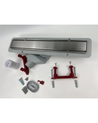 Водоотводящий желоб с двухсторонней решеткой горизонтальный сток Evolux Plus 400*70(1/4), TIM