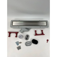 Водоотводящий желоб с двухсторонней решеткой горизонтальный сток Evolux Plus 400*70(1/4)