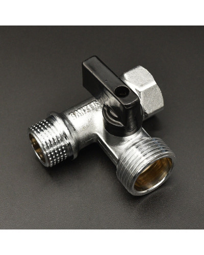 Угловой кран   3-х.проход.для стир-машины  VER-PROмат. хром  LUX (100шт), VIEIR