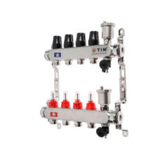 Кол-ая группа из НЕРЖ с расх. 1", без кранов 4вых (КВАДРАТ)