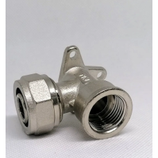 Фитинг обжимной –  угольник с креплением и  внутренной резьбой (водорозетка) 20*1/2(5/70)