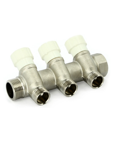 32960573 Коллектор распределительный для воды 1, 3 отвода 3/4 EK (евро конус) Uni-Fitt 406N4330, Uni-Fitt