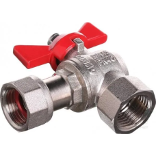 Кран шаровой угловой с накидной гайкой и внутренней резьбой 3/4"(12/48)
