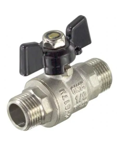 Кран шаровой усиленный (бабочка) никелированная 1/2ш/ш(20/80), TIM