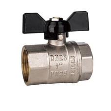 Кран шаровой 3/4" F/F  (бабочка) НИКЕЛЬ"ViEiR"(100/10шт)