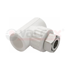 Тройник комбинированный с накидной гайкой 20х3/4"х20 (100/25) (Valfex) БЕЛЫЙ "ВАЛФ-РУС"