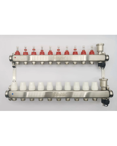 Коллекторная группа НЕРЖ со встр. расх. в сборе, 1х10 вых. Евроконус 3/4 VALFEX  (2) К, Valfex