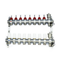 Распределительная группа коллекторов с расход. 8-вых  НЕРЖ. БЕЗ КРАНОВ  1"x3/4" "ViEiR" (3/1шт)