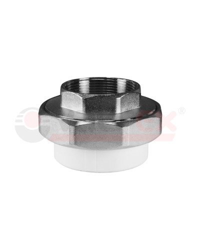 Муфта комб.разъём.(американка) с внутренней резьбой 110x4 (8/1) (Valfex) БЕЛАЯ К, Valfex