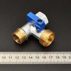 VER343 Угл. кран 3-х проход.ЛАТУНЬ "VIEIR" (100/10шт)