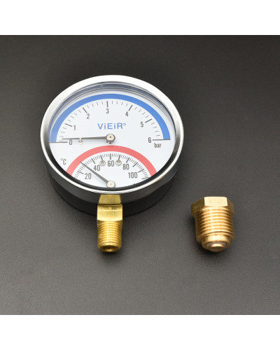 Термоманометр (вертикал.)  6 БАР ViEiR(50/1шт), VIEIR