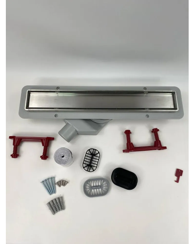 Водоотводящий желоб с двухсторонней решеткой горизонтальный сток Evolux Plus 500*70(1/4), TIM