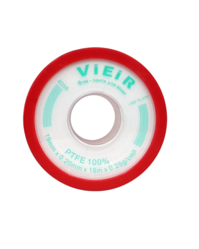 Фум лента БОЛ. ЖЕЛ.+ЗЕЛЕН.(16м x19мм x0,20мм x0.25g/cm3) ViEiR(600/10шт), VIEIR