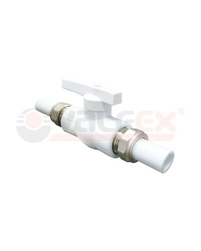 Кран шаровой 32х1 1/4 полнопроходной с двусторонним разъемным соед. (12/3) (Valfex) БЕЛЫЙ ВАЛФ-РУС, Valfex