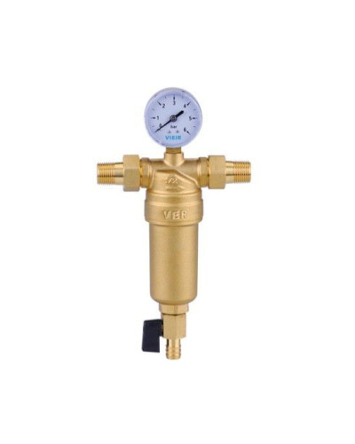 Фильтр с манометром 3/4 для горячей воды VIEIR (8/1шт), VIEIR