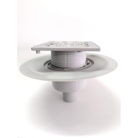 Трап для душевой с сухим затвором 15см*15см. прямой(вертикальный) выпуск(1/4)