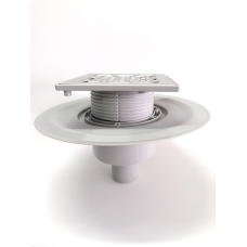 Трап для душевой с сухим затвором 15см*15см. прямой(вертикальный) выпуск(1/4)