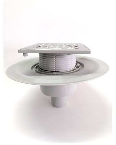 Трап для душевой с сухим затвором 15см*15см. прямой(вертикальный) выпуск(1/4), TIM