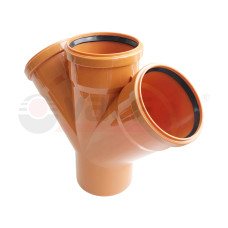 Крестовина 110/110/110х45° РЫЖАЯ нар.канализ.(14) VALFEX