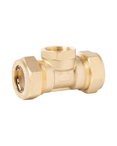 Тройник для гофрированной трубы 20х1/2"ВНх20 