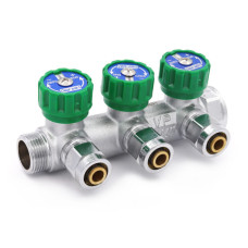 Коллектор регулиру.с евроконусами 3/4-16-3 вых."VER-PRO"(20/5шт)