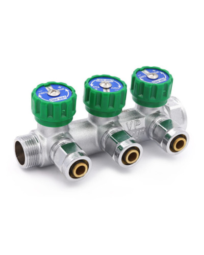 Коллектор регулиру.с евроконусами 3/4-16-3 вых.VER-PRO(20/5шт), VIEIR