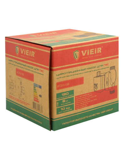 VRT20-6-130 Циркуляционный насос для ГВС (8/1шт), VIEIR