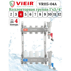 VR115-04А Колл. БЕЗ РАС. БЕЗ КРАН.4-вых.НЕРЖ.(5/1шт)