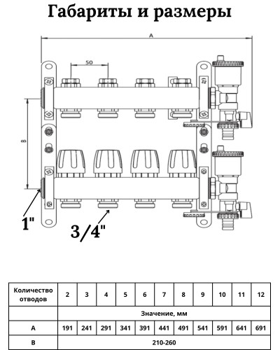 VR115-04А Колл. БЕЗ РАС. БЕЗ КРАН.4-вых.НЕРЖ.(5/1шт), VIEIR