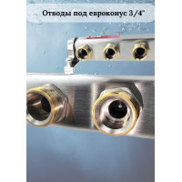 Коллекторная группа  с расходомерами  1", 5 хода, нерж,  без кранов (КВАДРАТ)(1/2)