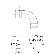 VPAL1515 Уголок 90 внут/внут.15х15 НЕРЖ.(80/5 шт)