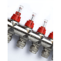 Распределительная группа коллекторов с расход. 10-вых  НЕРЖ. БЕЗ КРАНОВ  1"x3/4" "ViEiR" (2/1шт)