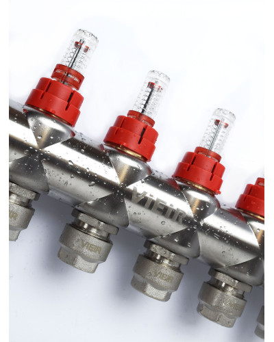 Распределительная группа коллекторов с расход. 8-вых  НЕРЖ. БЕЗ КРАНОВ  1x3/4 ViEiR (3/1шт), VIEIR