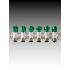 Коллектор регулирующий под 45°, 3/4"г/ш х 1/2ш - 6 вых.(4/16)