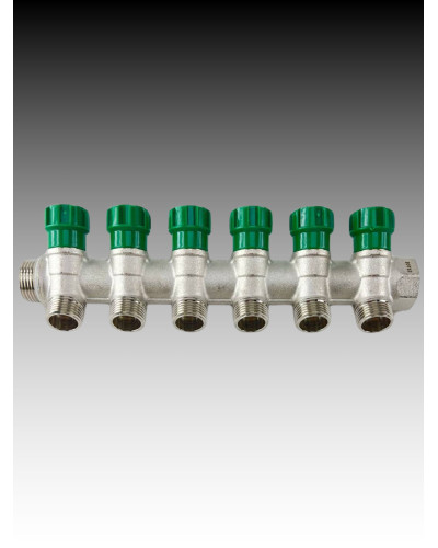 Коллектор регулирующий под 45°, 3/4г/ш х 1/2ш - 6 вых.(4/16), TIM