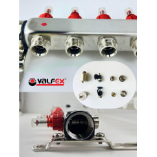 Комплект для теплого пола на 6 выходов VALFEX (Коллектор на 6 контуров, Насос циркуляционный , Евроконусы(20x2,0), Насосно-Смесительный узел) до 80 кв.м