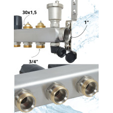 Комплект для теплого пола на 10 выхода (Коллектор на 10 контура, Насос циркуляционный , Евроконусы, Насосно-Смесительный узел) до 120 кв.м