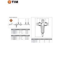 Фильтр промывной 3/4" с манометром, стеклянный корпус(1/10)