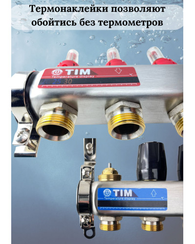 Кол-ая группа из НЕРЖ с расх. 1, без кранов 6вых (КВАДРАТ), TIM