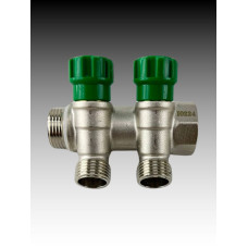 Коллектор регулирующий под 45°, 3/4"г/ш х 1/2 - 2 вых.(5/20)