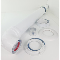 Комплект коаксиальный 60х100-750антиобледенительный с хомутом, фланцеми втулкой