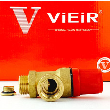VR11FMK-3 3BAR    Предохранительный  клапан 1/2"гх1/2"ш красный VR11KFM-3 "ViEiR" (100/10шт)