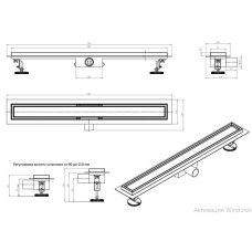 DL70A Душевой лоток под плитку - 700 мм (4/1шт)