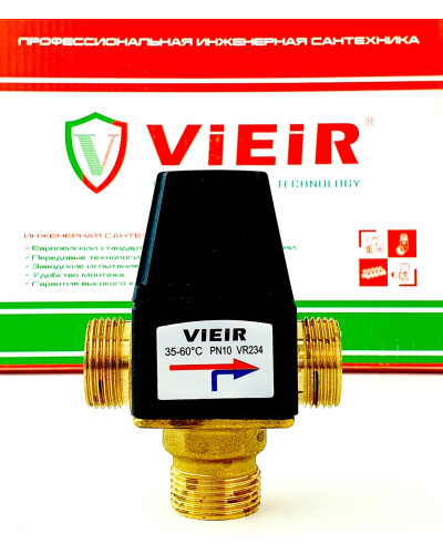 Термостатический смесительный клапан 3/4 (35-60℃, KVS1,5)  ViEiR (35/1шт), VIEIR