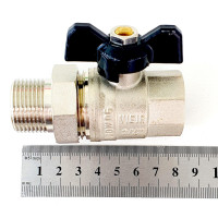 Кран шаровой с американкой 1/2" НИКЕЛЬ "ViEiR"(120/15шт)